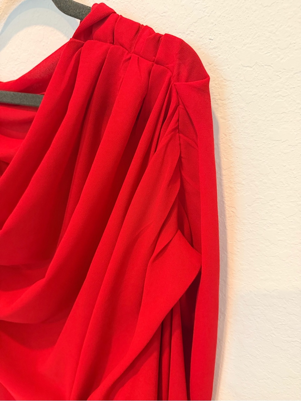 Commense Red Off-Shoulder Draped Blouse - Picture 5 of 9